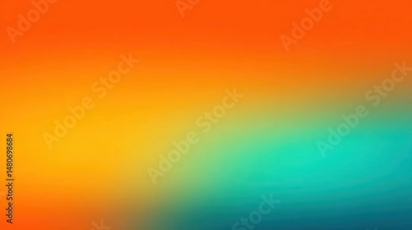 Obraz A 4K photo of vibrant gradient of orange and turquoise hues, ideal for a modern backdrop or digital design.