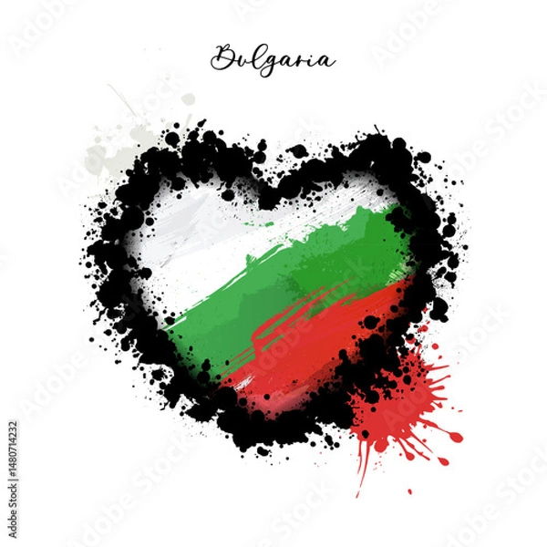 Fototapeta A heart-shaped design is formed by the colors of the Bulgarian flag