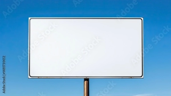 Obraz Blank Highway Sign with Clean Sky Backdrop, Ideal for Advertisement, Directions, or Message Display