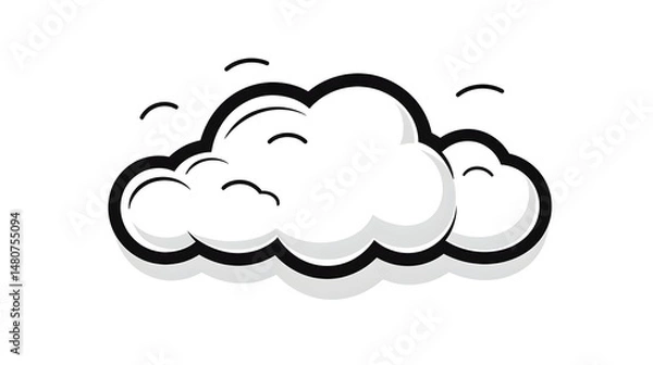 Fototapeta Monochrome Vector Cartoon Icon of a Speech Bubble Message for Professional Designs