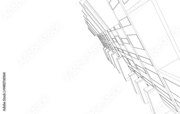 Obraz  Architectural building 3d rendering