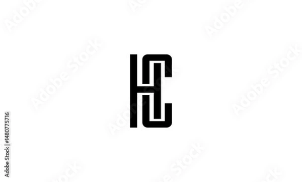 Fototapeta HC initial letter, monogram logo