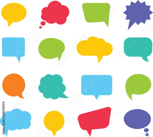 Fototapeta Speech Bubble Set – Vector Icons on White Background