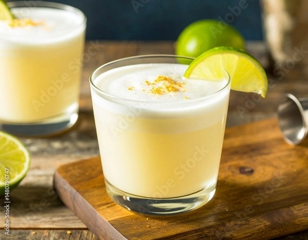 Obraz Pisco Sour Cocktail con Limón