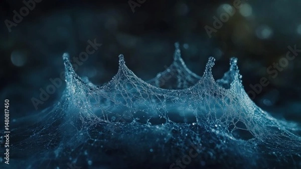 Fototapeta Dew kissed spiderweb intricate nature macro photography