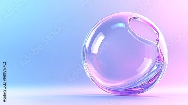 Obraz A luminous glass sphere rests upon a soft gradient backdrop
