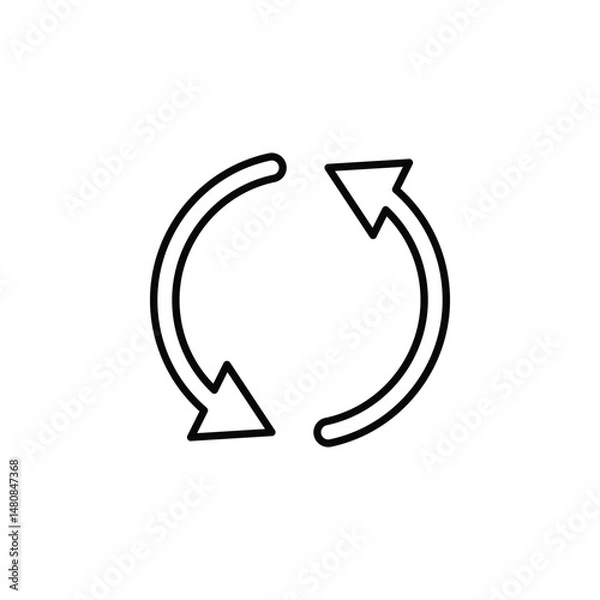 Obraz Checking process linear icon. Successfully checked. Check mark with circle arrows. vector illustration on white background