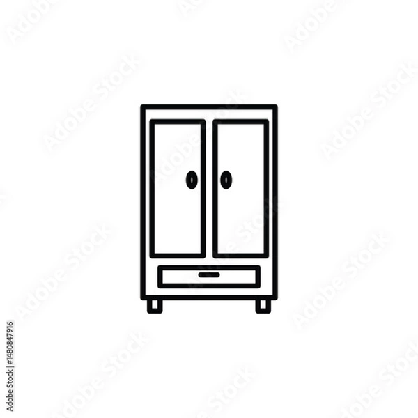 Fototapeta cupboard icon. Elements of furniture icon. vector illustration for websites, web design, mobile app, info graphic on white background