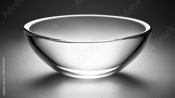 Fototapeta Elegant empty glass bowl clean and simple design studio shot