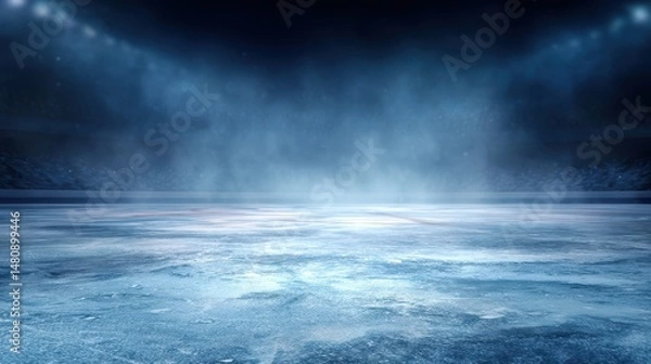 Fototapeta A stunning image of stunning image of ice hockey rink background.