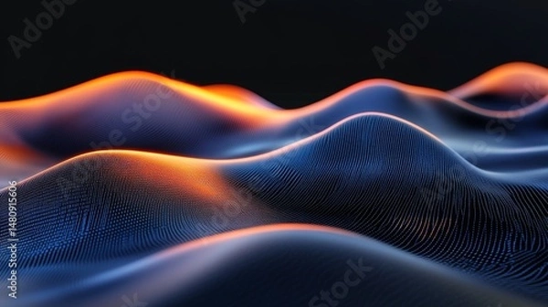 Fototapeta A breathtaking digital scenery showcasing radiant circuitry and a resplendent horizon, embodying the essence of innovation, technology, and the future of interconnectedness