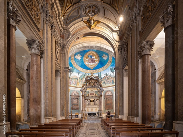 Obraz Basilica di Santa Croce in Gerusalemme baroque styled church in Rome, Italy	