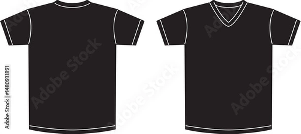 Fototapeta tシャツ　黒　vネック