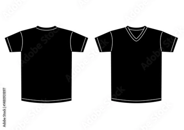 Fototapeta tシャツ　黒　vネック