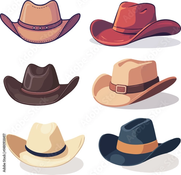 Obraz Cartoon cowboy hat illustration material
