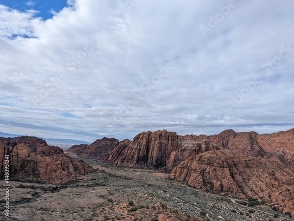 Obraz red rock canyon on a cloudy day