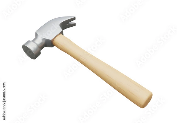 Fototapeta HighQuality 3D Render of a Claw Hammer Tool on Transparent Background Perfect for Construction Industry Websites and DIY Projects