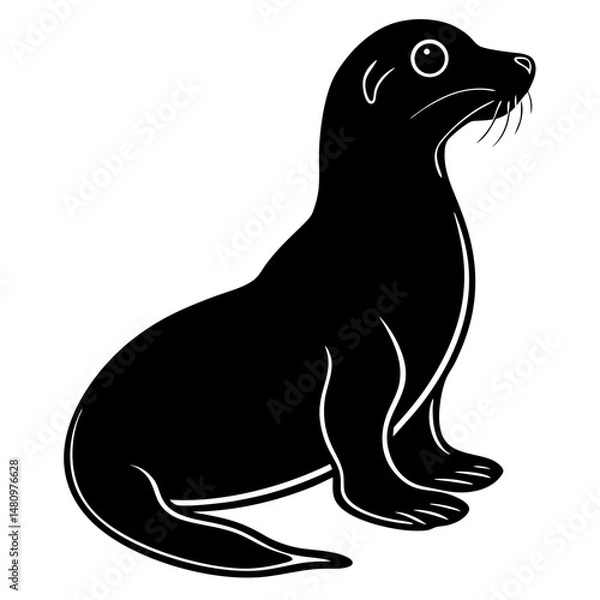 Fototapeta seal on a white background