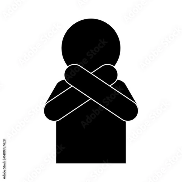 Obraz NGのポーズをとる人のピクトグラム