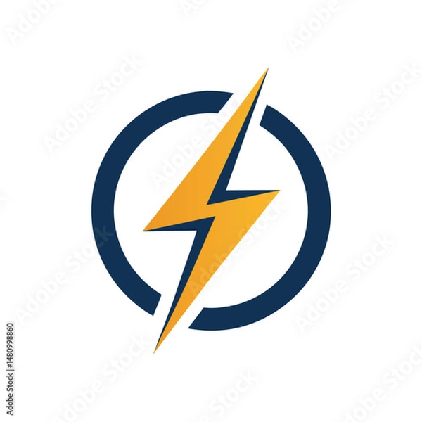 Obraz Electric Energy Logo with Lightning Bolt Concept
