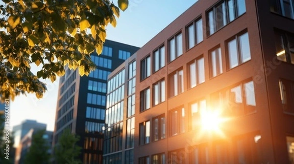 Obraz Modern office buildings cityscape architecture urban development business district