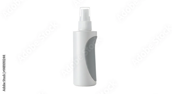 Fototapeta Minimalistic white spray bottle with a sleek design, placed against a plain background, ideal for beauty or personal care products