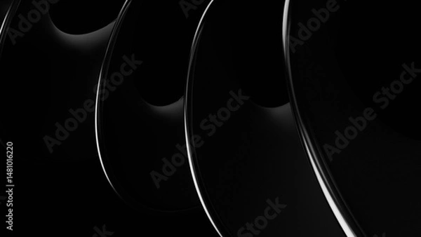 Fototapeta 3d Abstract black background Illustration. Black futuristic. 3d rendering illustration not AI