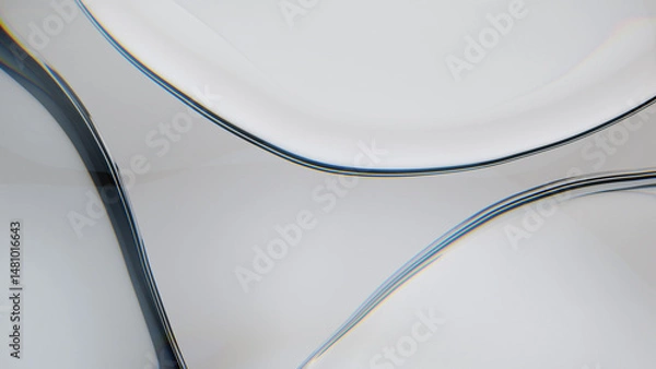 Fototapeta Abstract beautiful reflection and refraction glass. 3d rendering illustration not AI