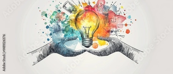 Fototapeta A successful business partnership, where synergy and fusion of ideas and resources create powerful solutions, driving transformative change and sustainable growth in a competitive market