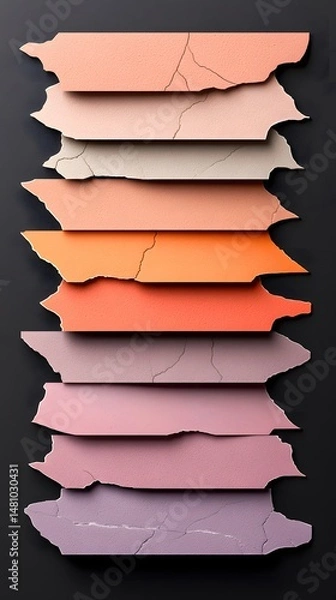 Obraz Layered Torn Paper Textures in Warm Hues