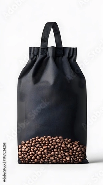 Obraz Matte Black Coffee Bean Pouch Mockup
