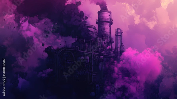Obraz Background with ink fade, vapor trail bloom. [Steamspire Wastes] | Boiler Ghost | vapor trail. Illustration