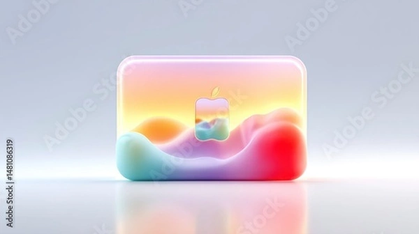 Fototapeta Abstract Gradient Device with Iconic Fruit Logo