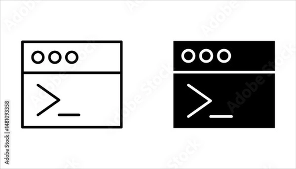 Obraz Display Code Icon set, vector illustration on white background. EPS 10