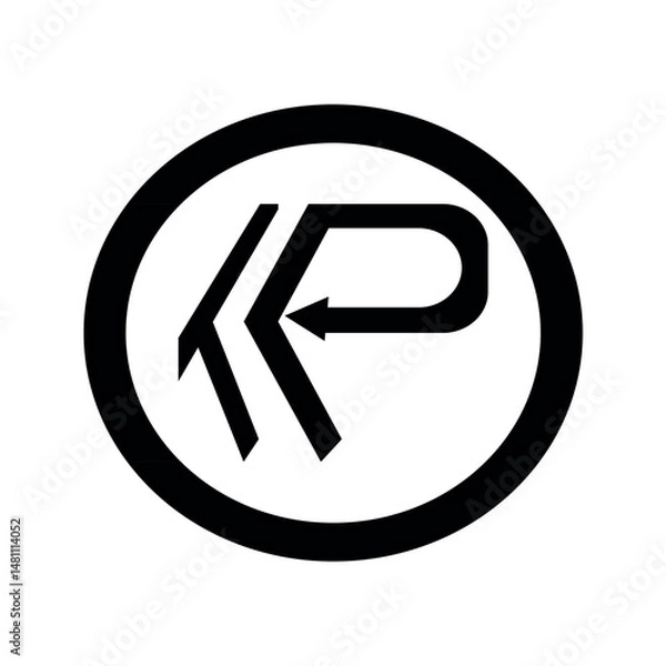 Obraz Kp Logo style shape vector design.	