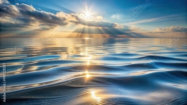 Obraz Serene Sunset Glimmering on Gentle Ocean Waves A Captivating View of Nature's Tranquil Beauty