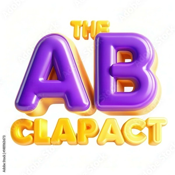 Obraz Bright and bold 3D text design featuring the words 'The AB Clapact' in vibrant colors.