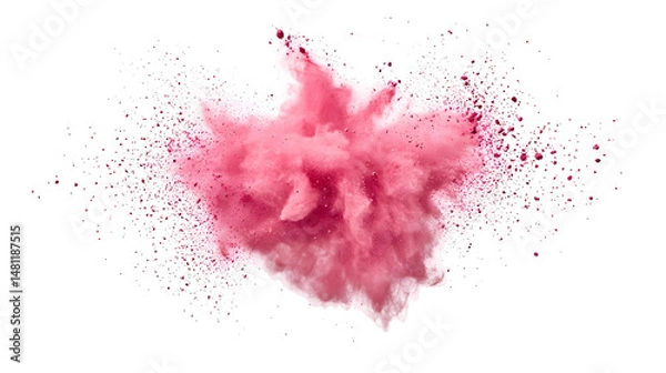Fototapeta Spectacular burst of vibrant pink powder exploding against a dark backdrop