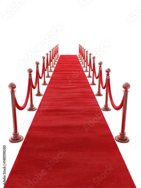 Fototapeta Red Carpet Isolated on Transparent Background