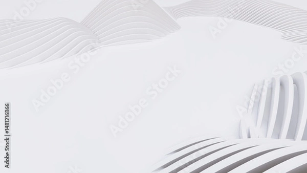 Fototapeta Abstract Curved Shapes. White Circular Background.