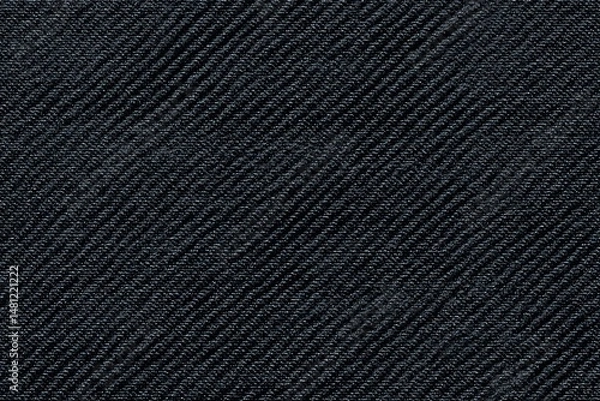 Fototapeta Seamless dark denim Gore-Tex fabric showcasing its texture and weave pattern. The fabric features a classic twill structure with subtle variations in shade, ideal for fashion and textile design.