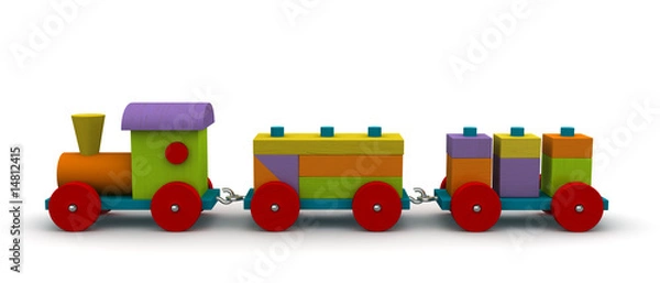 Obraz Wooden train side view