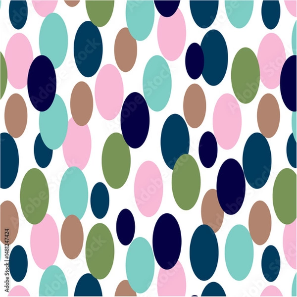 Obraz Colorful oval polkas pattern retro design
