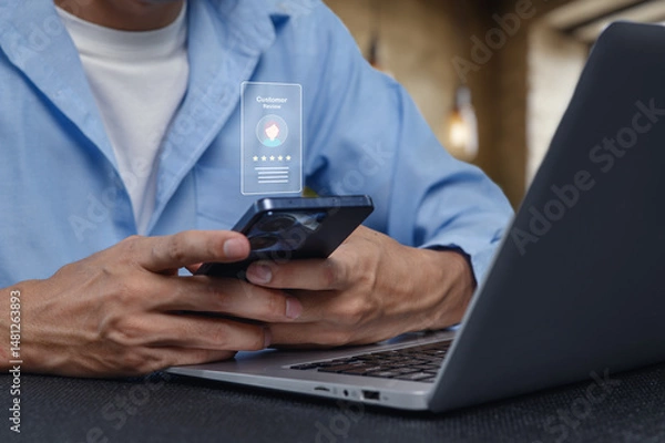 Obraz Keeping Track of Customer Interactions with Mobile and Laptop Technology