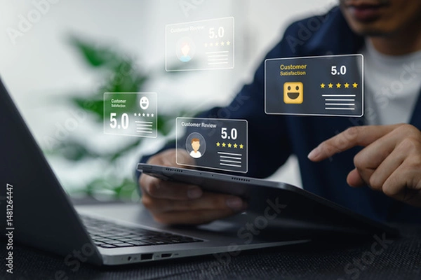 Obraz Data Analysis of Customer Reviews and Satisfaction Ratings Online