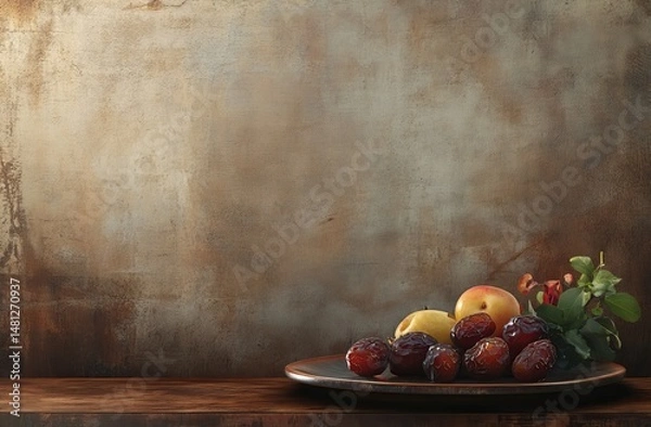 Obraz Fruit platter on rustic table