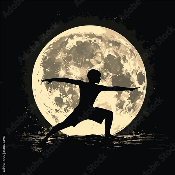 Obraz Runner silhouette under full moon
