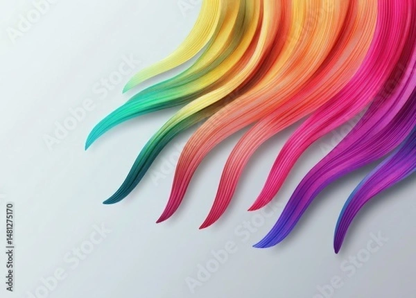 Obraz Vibrant, flowing ribbons of color