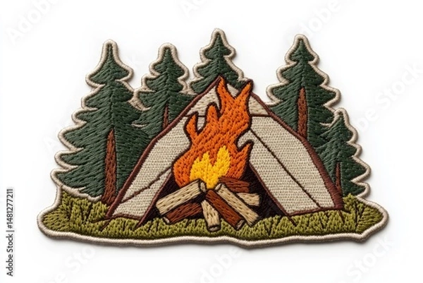 Obraz Campfire under a tent in forest