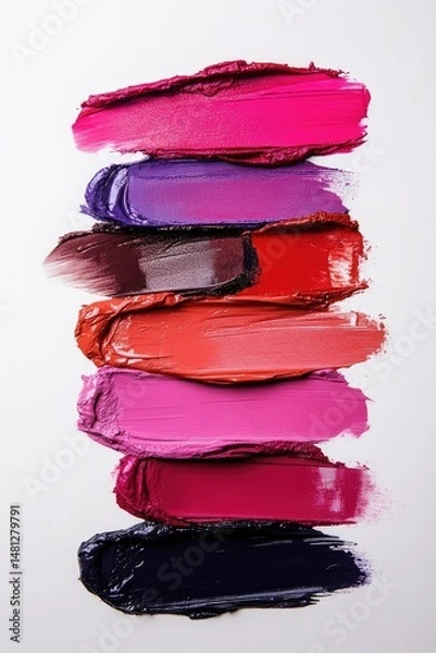 Obraz Lipstick swatches in various shades